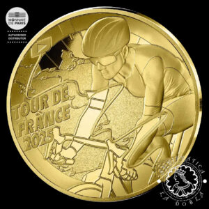 2025 - 5 EURO Oro PROOF - Tour de Francia - Mapa de Etapas - FRANCIA