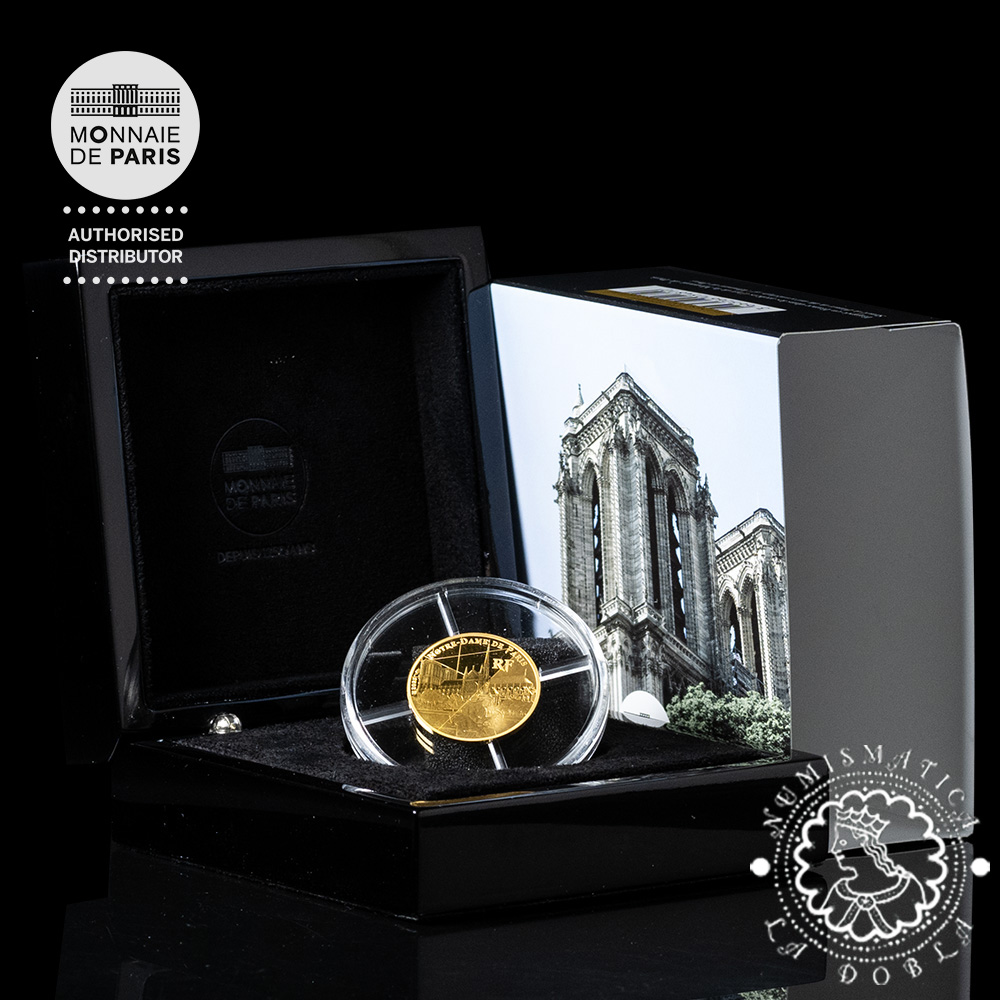2025 – 1/4 Oz Gold PROOF – Unesco Notre Dame de Paris Cathedral – FRANCIA