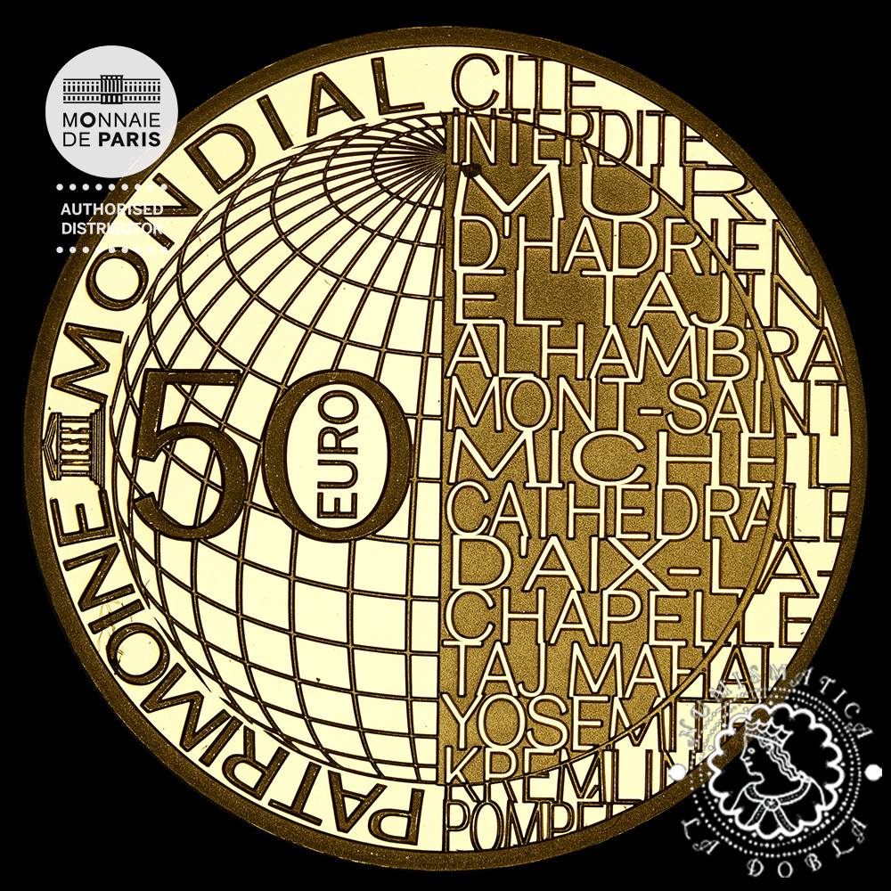 2025 – 1/4 Oz Gold PROOF – Unesco Notre Dame de Paris Cathedral – FRANCIA
