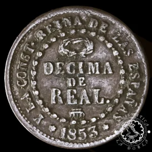 1853 - DÉCIMA de REAL - Isabel II - Segovia - EBC-