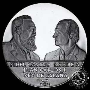 1999 - 10 PESOS Plata PROOF - Visita Real a Cuba - CUBA
