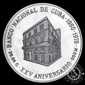 1975 - 10 PESOS Plata PROOF - Banco Nacional de Cuba - CUBA