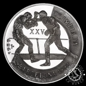 1989 - 5 PESOS Plata PROOF - Barcelona 92 - Boxeo - CUBA