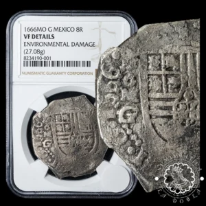 1666 - 8 REALES - Carlos II - México G - NGC VF DETAILS