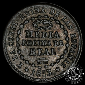 1853 - 1/2 DÉCIMA de REAL - Isabel II - Segovia - EBC