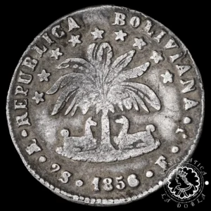 1856 - 2 SOLES - BOLIVIA - Potosí FJ - MBC+