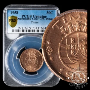 1958 - 30 CENTAVOS - TIMOR - Lisboa - PCGS UNC Details