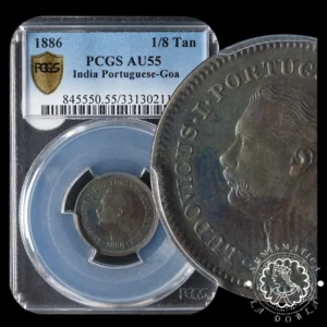 1886 - 1/8 TANGA - INDIA Portuguesa - GOA - PCGS AU55