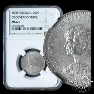 1898 - 200 REIS - Carlos I - PORTUGAL - Lisboa - NGC MS63