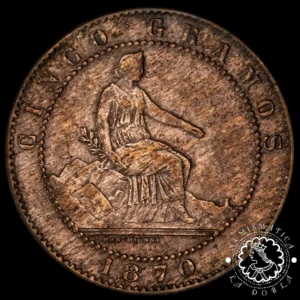 1870 - 5 CÉNTIMOS - Gobierno Provisional - EBC-