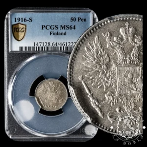 1916 - 50 PENNIA - FINLANDIA - Helsinki - PCGS MS64