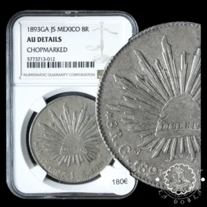 1893 - 8 REALES - MÉXICO - Guadalajara JS - NGC AU Details