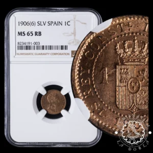 1906 *06 - 1 CÉNTIMO - Alfonso XIII - SL V - NGC MS65 RD