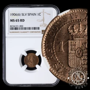 1906 *06 - 1 CÉNTIMO - Alfonso XIII - SL V - NGC MS65 RD