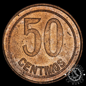 1937 - 50 CÉNTIMOS - II República - Castellón - EBC+ (Orla cuadrados)