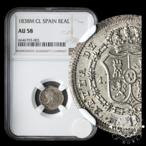 1838 - 1 REAL - Isabel II - Madrid - NGC AU 58