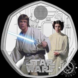 2023 - Estuche 50 PENCE PROOF - STAR WARS - Luke Skywalker y Princesa Leia - REINO UNIDO