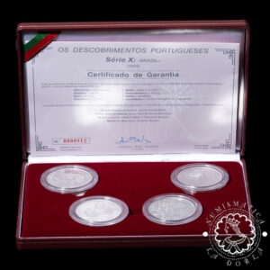 1999 - Estuche 4 X 200 ESCUDOS Plata PF - Descubrimientos Portugueses - Brasil - PORTUGAL