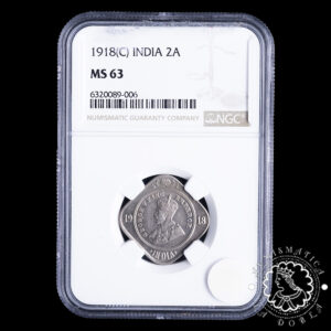 1918 - 2 ANNAS - Jorge V - INDIA - Calcuta - NGC MS63