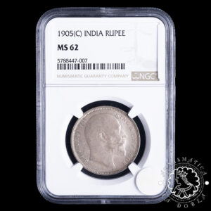 1905 - RUPEE - Eduardo VII - INDIA - Calcuta - NGC MS62