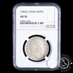 1905 - RUPEE - Eduardo VII - INDIA - Calcuta - NGC AU55