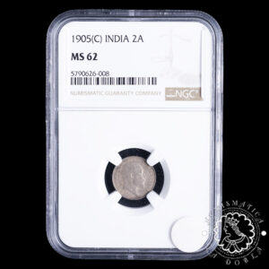 1905 - 2 ANNAS - Eduardo VII - INDIA - Calcuta - NGC MS62