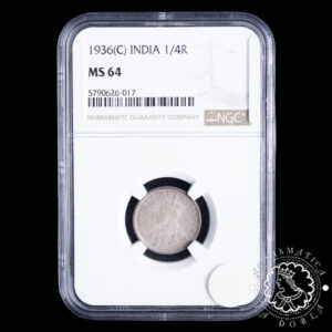 1936 - 1/4 RUPEE - Jorge V - INDIA - Calcuta - NGC MS64
