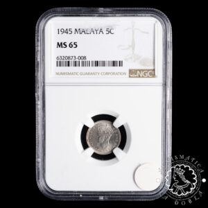 1945 - 5 CENT - Jorge VI - MALASIA - Londres - NGC MS65