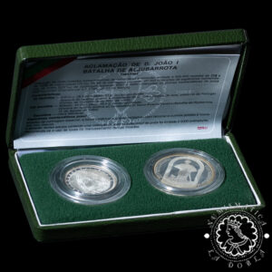 1985 - Estuche 25 & 100 ESCUDOS Plata PROOF - Joao I & Aljubarrota - PORTUGAL