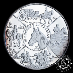 2000 - 10 PESOS Plata PROOF - El Hombre y su Caballo - CUBA