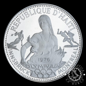 1974 - 50 GOURDES Plata PROOF - Innsbruck 1976 Montreal - HAITÍ