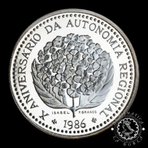 1986 - Estuche 100 ESCUDOS Plata PROOF - Autonomía Azores - PORTUGAL