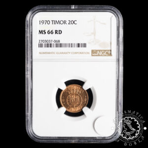 1970 - 20 CENTAVOS - TIMOR - Lisboa - NGC MS66 RD