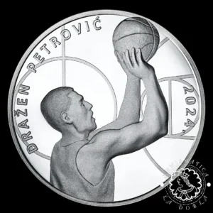2024 - 6 EURO 2 Oz Plata PROOF - Drazen Petrovic - CROACIA