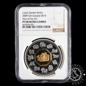 2009 - 15 DOLLAR - Canadá - Lunar Series - Año del Búfalo - NGC PF 68 UC