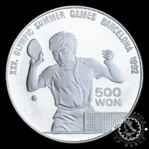 1990 - 500 WON Plata PROOF - Barcelona 1992 - COREA DEL NORTE