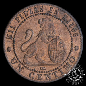 1870 - 1 CÉNTIMO - Gobierno Provisional - SC (Repinte)