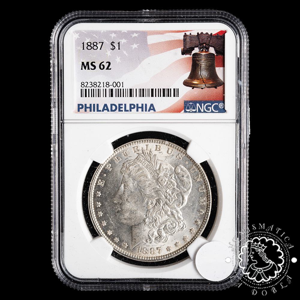 1887 – 1 DOLLAR – Morgan – Philadelphia – NGC MS62