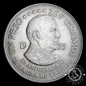 1955 - 1 PESO - REPÚBLICA DOMINICANA - Philadelphia - EBC (Trujillo)