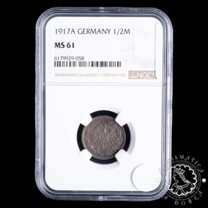 1917 - 1/2 MARK - Wilhelm II - ALEMANIA - Berlín - NGC MS61
