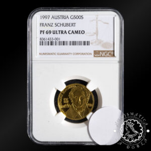 1997 - 500 SHILLINGS - 8 Gr Oro PF - Austria - Franz Shubert - NGC PF69 UC