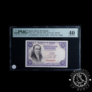 1946 - 25 PESETAS - Flórez Estrada - Pick #130a Serie D - PMG 40