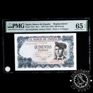 1971 - 500 PESETAS - Verdaguer - Pick 153a Serie 9A - PMG 65 EPQ