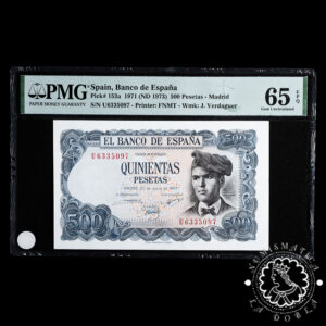 1971 - 500 PESETAS - Verdaguer - Pick 153a Serie U - PMG 65 EPQ