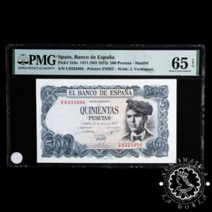 1971 - 500 PESETAS - Verdaguer - Pick 153a Serie U - PMG 65 EPQ