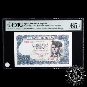 1971 - 500 PESETAS - Verdaguer - Pick 153a Serie U - PMG 65 EPQ