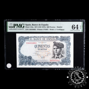 1971 - 500 PESETAS - Verdaguer - Pick 153a Serie U - PMG 64 EPQ