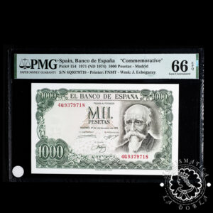 1971 - 1000 PESETAS - Echegaray - Pick 154 Serie 4Q - PMG 66 EPQ