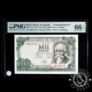 1971 - 1000 PESETAS - Echegaray - Pick 154 Serie 4Q - PMG 66 EPQ