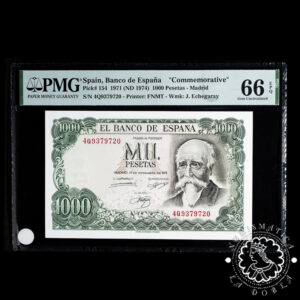 1971 - 1000 PESETAS - Echegaray - Pick 154 Serie 4Q - PMG 66 EPQ